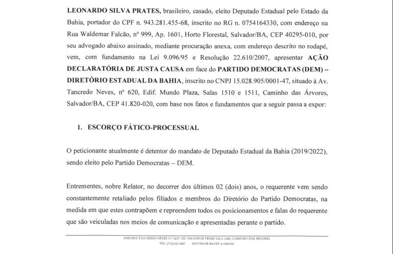 Deputado Estadual Léo Prates Pede Desfiliação Do Dem Política Farol Da Bahia